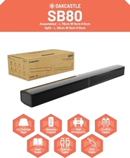 TV Soundbar teilbar Bluetooth, Standard ohne HDMI Kabel,Oakcastle SB80, GEPRÜFT