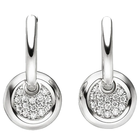 Creolen 585 Gold Weißgold 30 Diamanten Brillanten Ohrringe Diamantohrringe