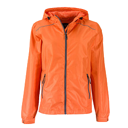 JAMES & NICHOLSON Damen Regenjacke Basic, orange, XL