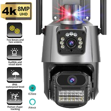 8MP 4K HD FUNK WLAN WIFI IP NETZWERK CAMERA Outdoor AUßEN ÜBERWACHUNGSKAMERA PTZ
