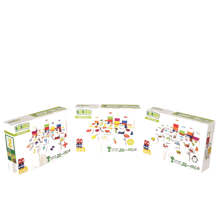 BiOBUDDi Lernspiel, 3 Sets: Obst, Tiere u. Zahlen