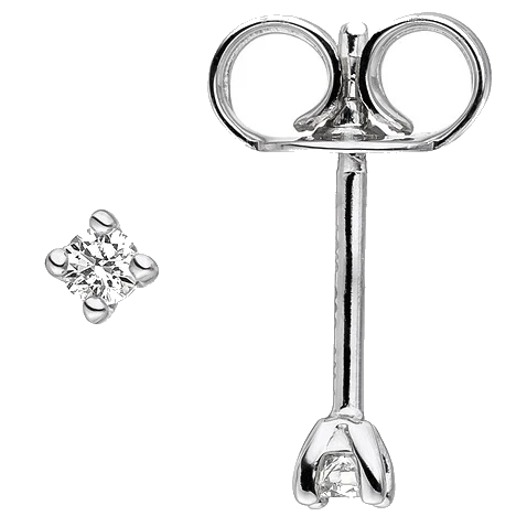 Ohrstecker 585 Gold Weißgold 2 Diamanten Brillanten Ohrringe Diamantohrstecker