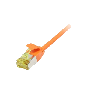 Synergy21 Patchkabel RJ45, CAT6A 500Mhz, 0,15m, orange, U/FTP, slimline rund d=3,8mm, TPE/LSZH(Superflex), AWG32, mit CAT7 Rohkabel,