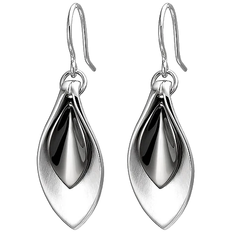 Ohrhänger 925 Sterling Silber bicolor matt Ohrringe Silberohrringe