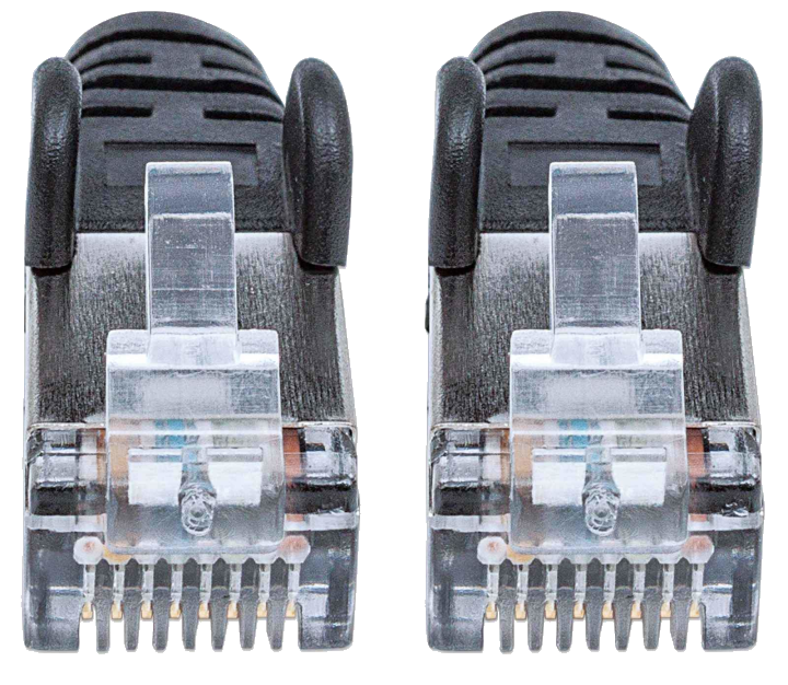 INTELLINET Patchkabel Cat6a-Stecker/Cat7-Rohkabel 1m schwarz