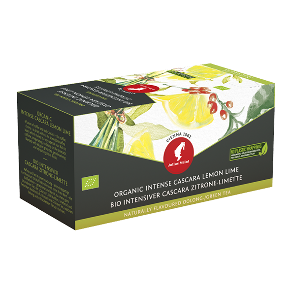 Julius Meinl Bio Tee Intensiver Cascara Zitrone-Limette, 20 Pyramidenbeutel