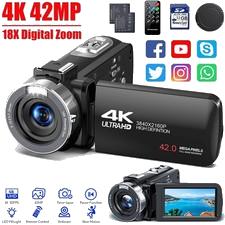 Videokamera 4K 42MP Camcorder 18X Digitalzoom kamera Video recorder 3,0 Zoll
