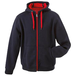 JAMES & NICHOLSON Unisex Jacke mit Kapuze, rot, M