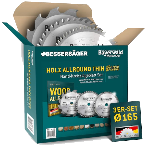 Bayerwald HOLZ ALLROUND Ø165 Akku-HandKreissägeblatt-Set