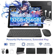 11-zoll Android 16 Tablet 32GB RAM 256GB ROM 7800mAh WiFi-6 Penta-core IPS LCD