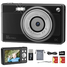 56MP Kompaktkamera Fotoapparat Digitalkamera 16X Zoom HD Tragbar Mit 64GB