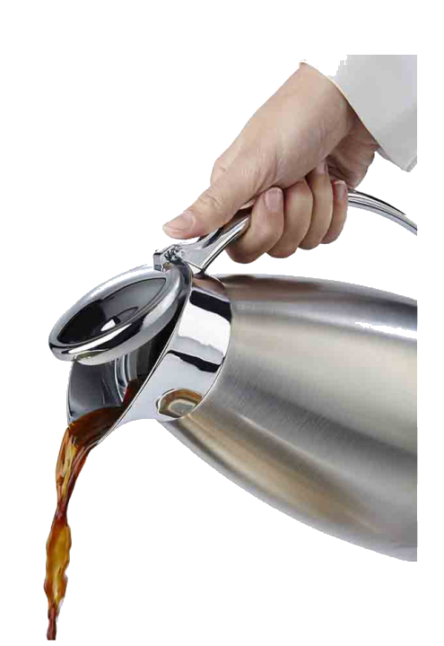APS Isolierkanne Advanced, 1 l, Einhandautomatik, Edelstahl 18/8, doppelwandig
