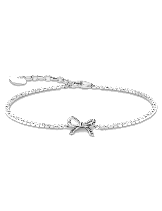 Thomas Sabo A2172-643-14-L19V Silbernes Schleifen-Armband mit weißen Steinen