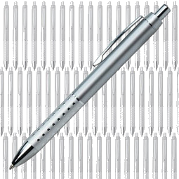 Werbe-Set: 300 Kugelschreiber Hollywood, inkl. Druck, blaue Mine, silber