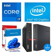 Lenovo Mini-PC Intel Core i7 7700 16GB 256GB M.2 SSD Windows 11 Computer WLAN