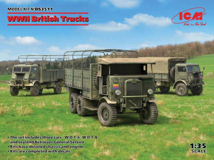 WWII British Trucks (Model W.O.T.6, Model W.O.T.8, Leyland Retriever General Serv)