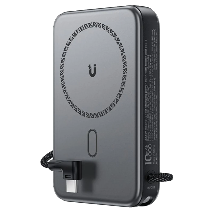Externer Wireless Akku Acefast M24, 10000mAh, 22.5W, PD + FQI, 1 x QI - 2 x USB-C, Grau