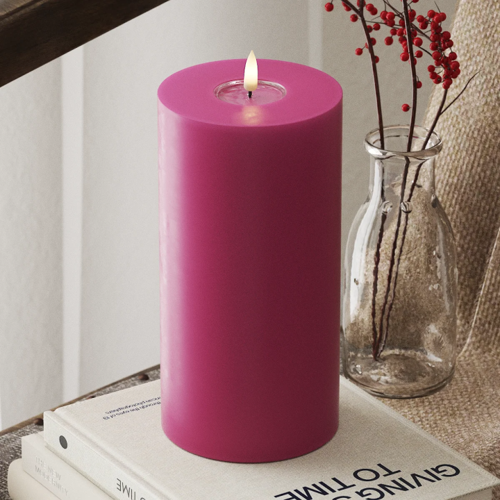 LED-Blockkerzen Ø 10 x 20 cm Magenta