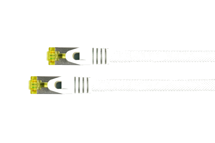 Python Patchkabel m. Cat.7 Rohkabel Nylongefl. weiß 1m