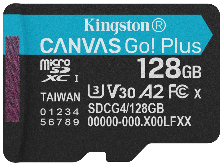 Speicherkarte microSDXC Kingston Canvas Go Plus Android A2, 128Gb, Klasse 10 / UHS-1 U3 SDCG4/128GBSP
