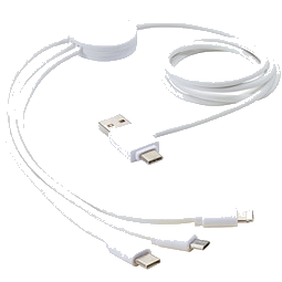 Pure 5-in-1-Ladekabel mit antibakterieller Oberfläche, weiss