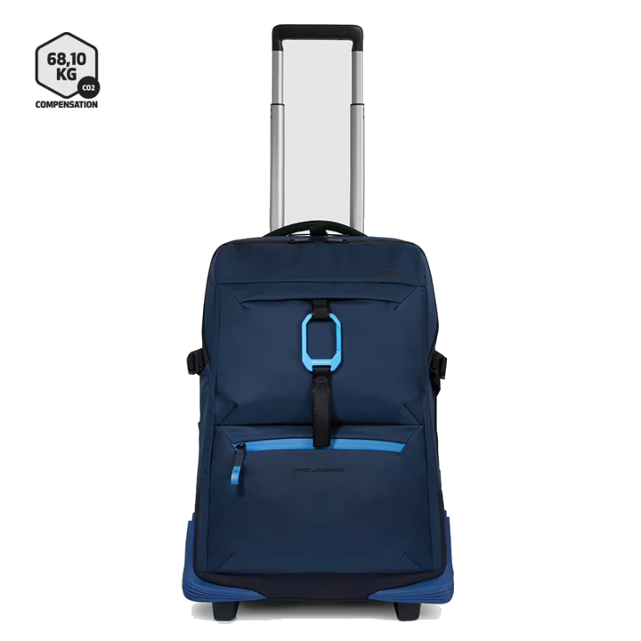 Piquadro Corner 2.0 Handgepäck 2-Rollen Koffer mit Laptopfach 17,3" Blau