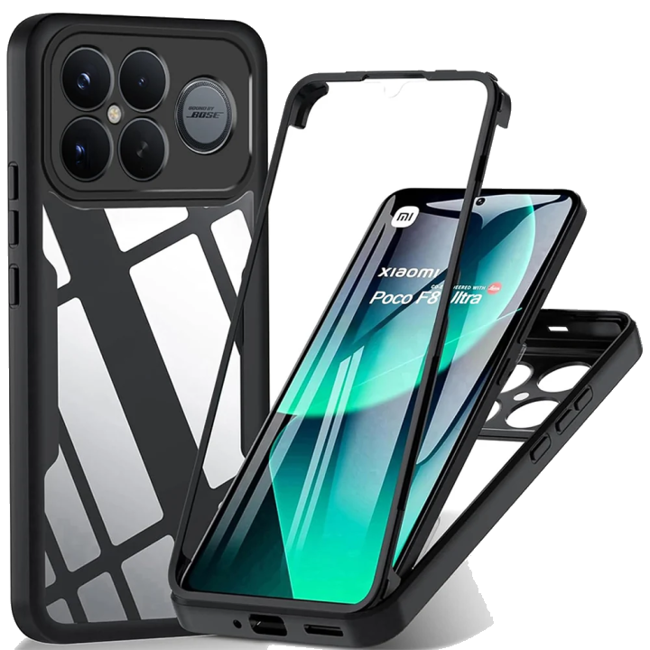 Hülle für Xiaomi Poco F8 Ultra, Techsuit, ColorVerse 360, Schwarz