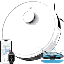 Saugroboter mit Wischfunktion 6000Pa,No-Go-Zonen,WLAN 2.4G/5GHz,MappingGebraucht