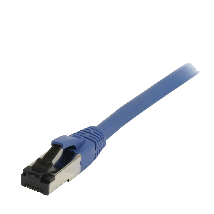 Synergy21 Patchkabel RJ45, CAT8.1 2000Mhz, 0,5m, blau, S-STP(S/FTP), TPE/LSZH(SuperFlex), AWG26,