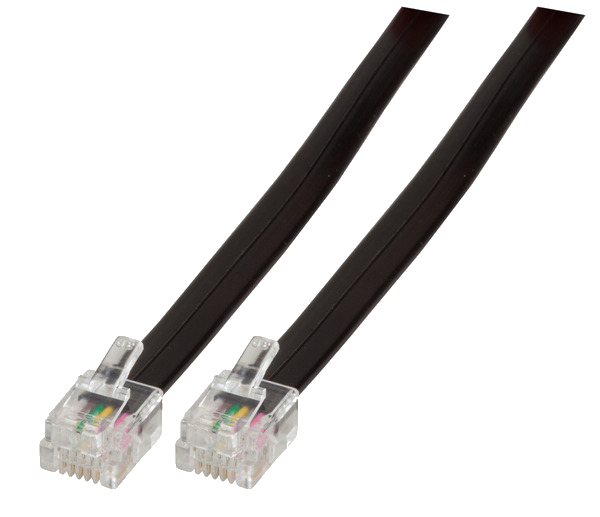 Modularkabel schwarz, 2 x RJ12 (6/6), Stecker, 1:1, 1,0 m