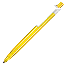 RITTER PEN Druckkugelschreiber Insider, blaue Mine, transparent, gelb/weiß