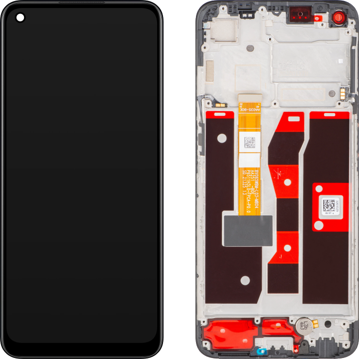 Display mit Touchscreen Oppo A55, mit Rahmen, Schwarz (Starry Black), Service Pack 4908581