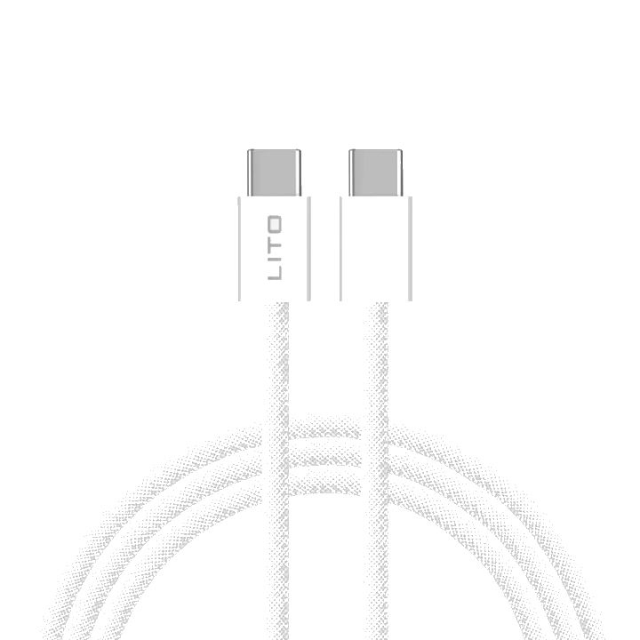 Daten- und Ladekabel USB-C - USB-C Lito LD04CC, 60W, 1m, Weiß