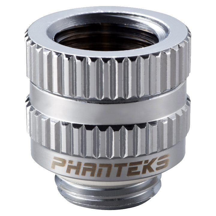 Phanteks Glacier M-F Rotary Adapter Straight G1/4 Inch Male to G1/4 Inch Female, Chrome Silver