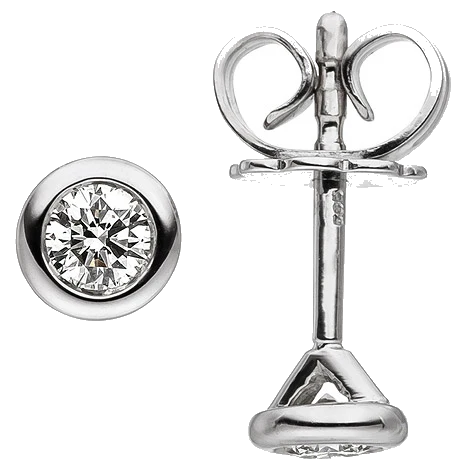 Ohrstecker 585 Gold Weißgold 2 Diamanten Brillanten Ohrringe Diamantohrstecker