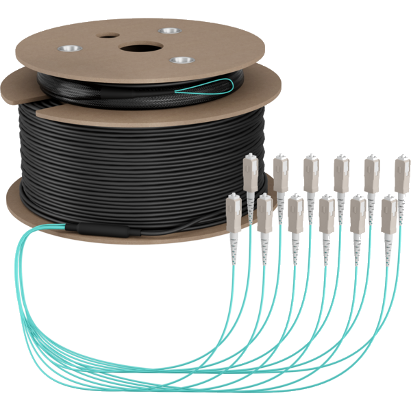 Trunkkabel U-DQ(ZN)BH OM3 12G (1x12) SC-SC, 170m Dca LSZH