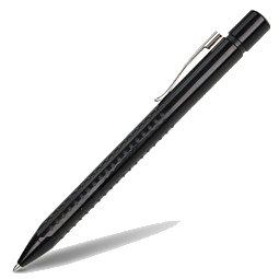 FABER-CASTELL Druckkugelschreiber Grip 2010, blaue Mine, schwarz-poliert