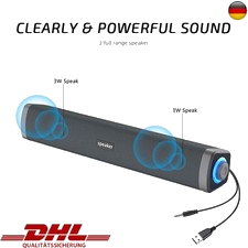 USB PC Lautsprecher Stereo Bass Speaker Multimedia Soundbar für Computer Laptop
