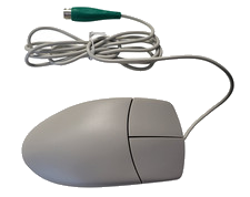 NEUE PS/2 Maus - Computermaus PS2 mit Kugel und zwei Tasten - Kugelmaus in grau
