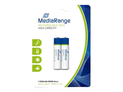 MediaRange Batterie wiederaufl. NiMH-Akkus Micro AAA/HR03 2x