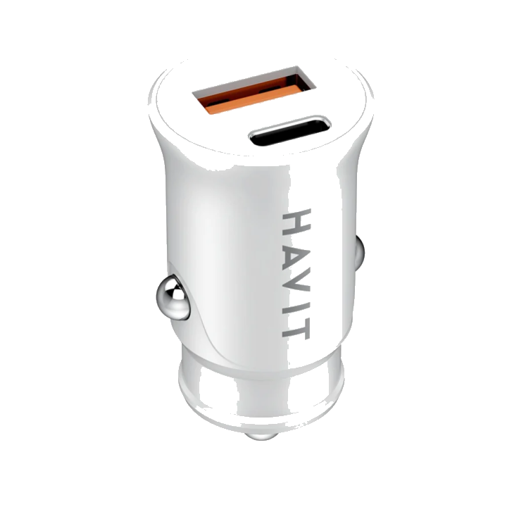 Auto-Ladegerät HAVIT CC2022, 20W, 3A, 1 x USB-A - 1 x USB-C, Weiß