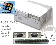 COMPUTER MIT PCI ISA MIT WINDOWS 95 INTEL 1200 MHZ 256 MB USB RS-232 LAN LPT V30