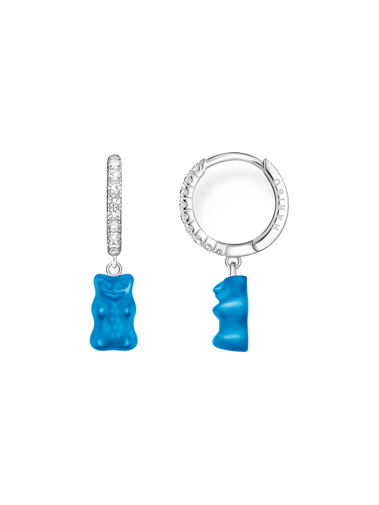 Thomas Sabo CR726-052-1 Silberne Einzel-Creole mit blauem Goldbären Damen
