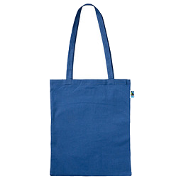 Fairtrade Baumwolltasche mit langen Henkeln, royalblau