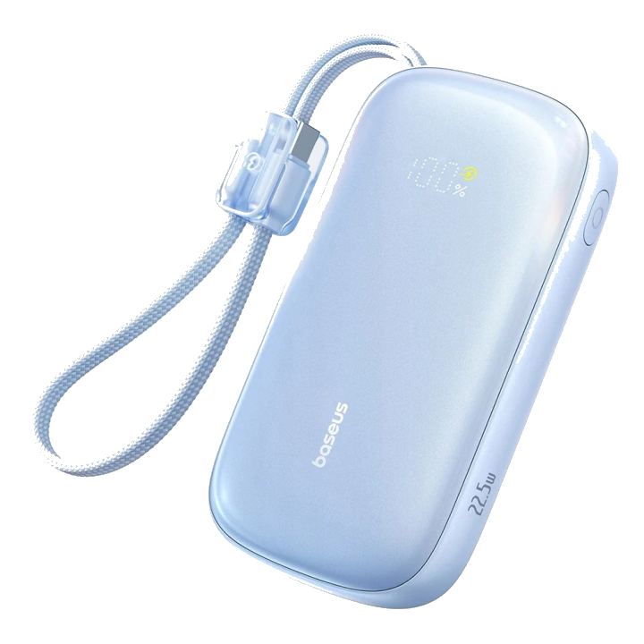 Externer Akku Baseus EnerFill FC21 Qpow 3 Ultra, 10000mAh, 22.5W, QC + PD, 1 x USB-A - 1 x USB-C, Blau E0027L03