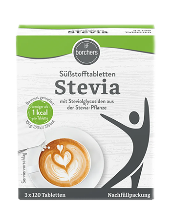 borchers Stevia Nachfüllpack Süßstofftabletten, 3x 120 Stk.