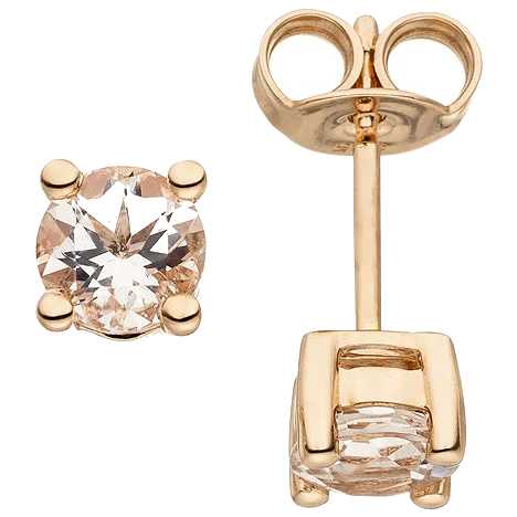 Ohrstecker 585 Gold Rotgold 2 Morganite Ohrringe Goldohrringe