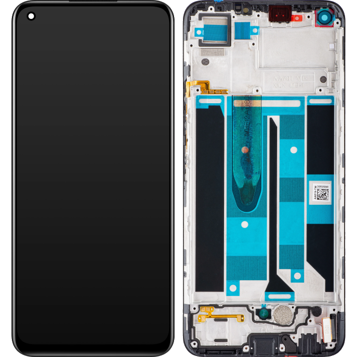 Display / Touchscreen für Realme 8 | mit Rahmen | Schwarz | Service Pack
