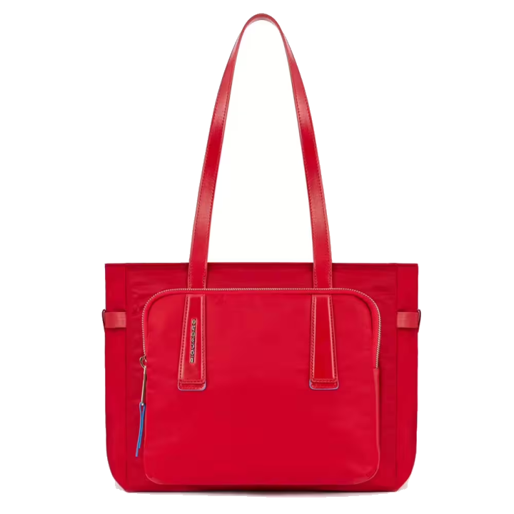 Piquadro PQ-RY Große Damenlaptoptasche 14" aus rezykliertem Stoff Rot