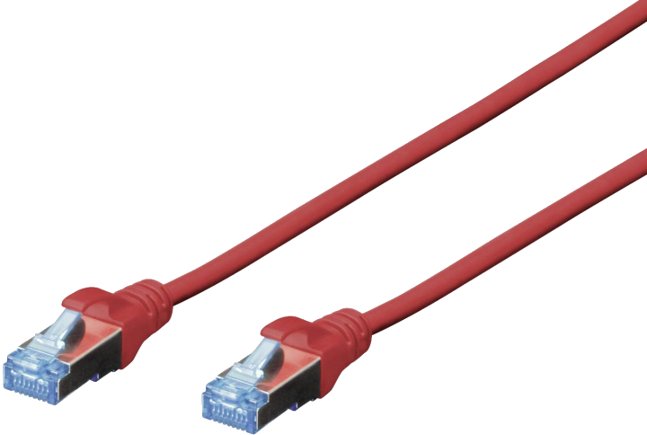 DIGITUS Patchkabel RJ45 SF/UTP Cat5e 2.00m rot Hebelschutz Polybeutel